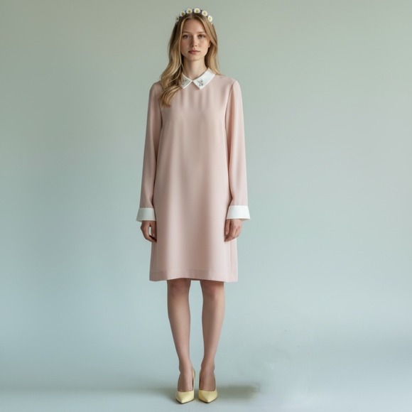 Victoria Beckham for Target Dresses & Skirts - NWT Victoria Beckham Target Pink Rabbit Collar Shift Dress Sz S Feminine Easter